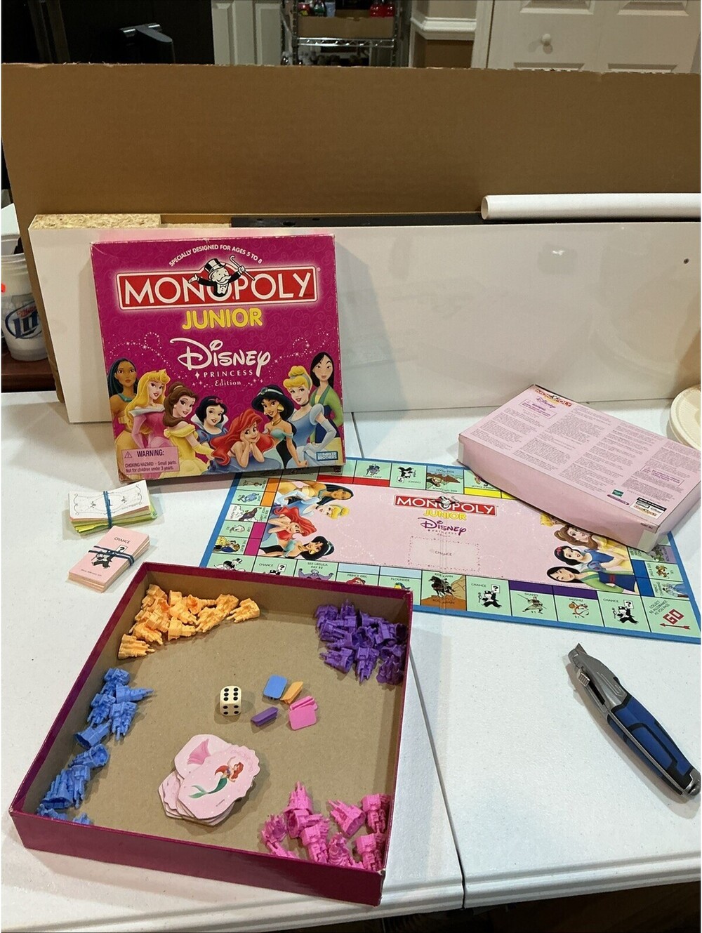 Vintage Monopoly Junior Disney Princess Edition 2004 95% Complete See Pics Good!